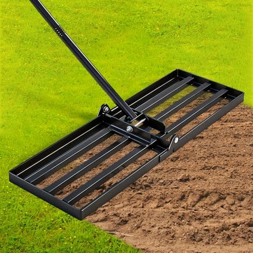 Saker Lawn Leveling Rake 30x10 Inch, Lawn Leveler Tool with 73-Inch Stainless Steel Handle, Heavy Duty Landscape Rake for Yard, Garden, Farm, and Golf Course - Black - Image 1