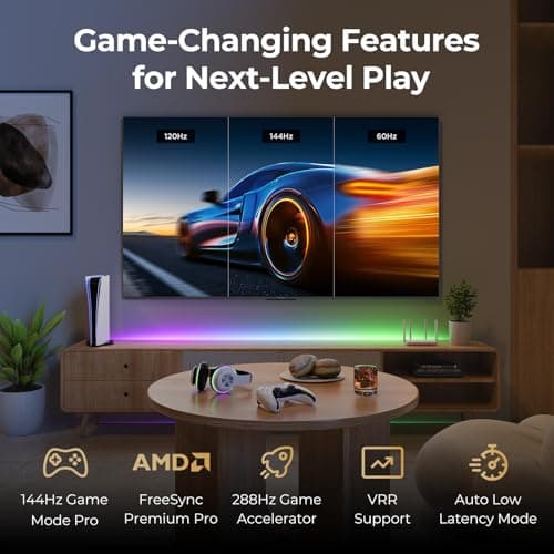 iFFALCON 75-Inch Class U85 Series QD-Mini LED 4K UHD Google Smart TV - QLED, HDR 1000 nits, 7000:1 Contrast, 144Hz Game Mode Pro, 288Hz DLG, Dolby Vision IQ, Dolby Atmos, Slim Unibody (75U85, 2025) - Thumbnail 3