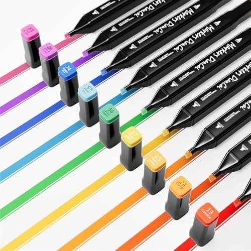DTXDTech Alcohol Markers 80 Colors,Chisel & Fine Dual Tip Marker Set for Adults,Permanent Markers Pens Coloring Alcohol Marker Perfect Halloween Christmas Gift for Painting Coloring Sketching - Thumbnail 4