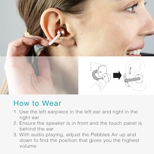 MEE audio Pebbles Air Open Ear True Wireless Earbuds - Bluetooth 5.3 Lightweight Earclip Headphones with Headset Microphone & Call Noise Reduction for Gym/Workouts/Sports and Gaming (Rose Gold/Pink) - Thumbnail 4