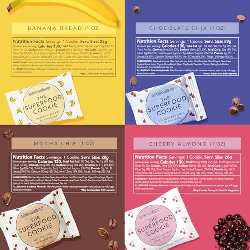 Love + Chew Mini Vegan Cookies, Gluten Free, 3-4g Plant Based Protein Per Cookie, Healthy Snacks for Adults and Kids, Individually Wrapped Cookies, Variety Pack, 16 Pack - Thumbnail 3