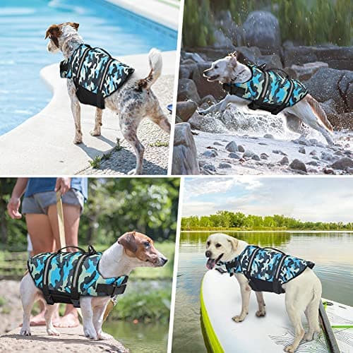 Doglay Dog Life Jacket, Dog Life Vest for Swimming Boating, Adjustable Puppy Life Jacket with Reflective Stripes, Superior Buoyancy Dog Swimming Vest for Small Medium and Large Dogs - Thumbnail 2