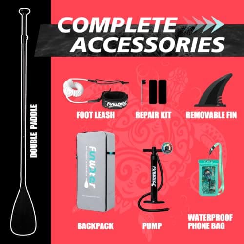FunWater Inflatable Stand Up Paddle Board with Premium SUP Paddleboard Accessories, Anti-Slip EVA Deck, Paddle Boards for Adults & Youth of All Skill Levels - Thumbnail 5