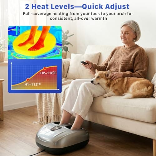 Musugy Foot Massager with Heat and Compression 2026 Upgraded Shiatsu Style - Thumbnail 4