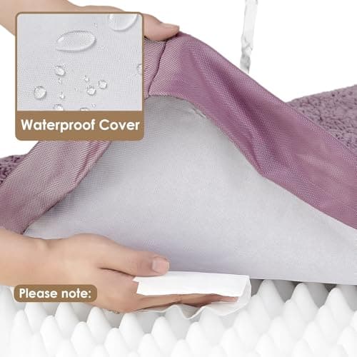EHEYCIGA Orthopedic XL Dog Beds for Extra Large Dogs with Removable Washable Cover, Fog Purple, 44x32 - Thumbnail 5