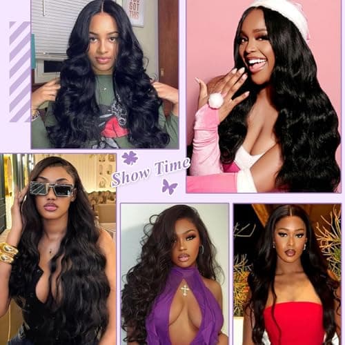 DAFIY 100% Human Hair High-temperature Verification,13x6 Body Wave Lace Front Women Wigs 200 Density Glueless Natural Color 24 Inch,Free Mystery Random Jewelry Pack(order from buy-one-get-one-page) - Thumbnail 6