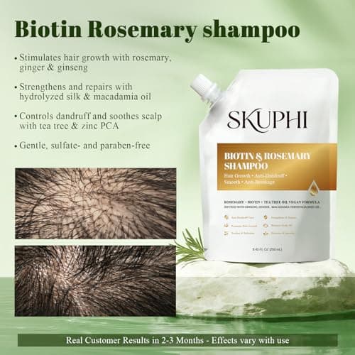 SKUPHI Rosemary Amino Acid Shampoo, Biotin Hair Growth Shampoo for Women and Men Hair Loss - Thumbnail 3