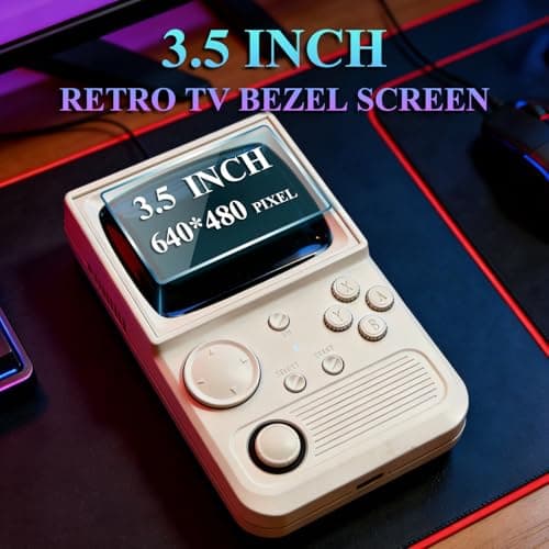Retro Game Console R36T Handheld Game Console with 64GB Preloaded Games, Support WiFi Networked Fighting, 3.5" IPS Screen, Portable Emulator for Family, Adults & Nostalgic Players (White R36T 3.5") - Thumbnail 6