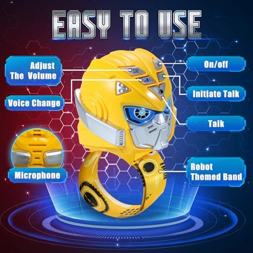 Vvinca Transform Toys Walkie Talkies for Kids 2 Pack - Toys 3-12 Year Old Boy Birthday Gift for Kids, Robots Walkie Talkies Adjustable Strap Voice-Changing Clear Sound Camping Outdoor Games - Thumbnail 4