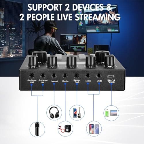 ALSO GO Upgraded Podcast Equipment Bundle for 2, Podcast Equipment with BM-800 Microphone & V8s Sound Card, Podcast Microphone Bundle for Podcasting, Recording, Singing, Streaming and Gaming - Thumbnail 6