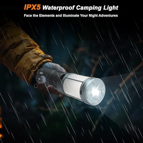 Camping Lights, Rechargeable Telescopic Camping Lights with Stand,12,000mAh Camping Lanterns & Lights with RGB, Magnetic Base, Portable Flashlights for Camping, Hiking, Emergency - Thumbnail 6