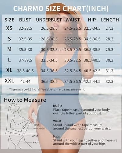 Charmo Ribbed One Piece Swimsuit for Women Cutout High Waist Bathing Suits Slimming 1 Piece Swimwear Royal Blue XS - Thumbnail 6