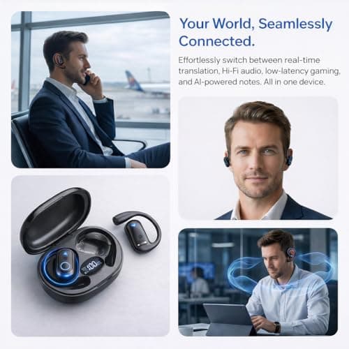 ZOOBELIO AI Translation Earbuds Real Time - 164 Languages Translator Earbuds with 8 Modes, 80H Battery Life 5-in-1 Translating Headphones Bluetooth Wireless for Travel Business Learning - Thumbnail 4
