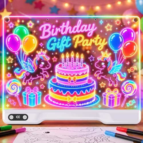 KOBAIBAN Rechargeable LED Drawing Board for Kids, 16” LED Note Board