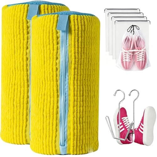 9 In 1 Shoes Washing Machine Bag Kit,Include Reusable 2PCS Washing Shoes Bag,5PCS Clear Waterproof Travel Shoes Bags（15.7*11.8'' )and 2PCS Drying Racks,Laundry Shoes Bag for Sneakers and Canvas Shoes - Image 1