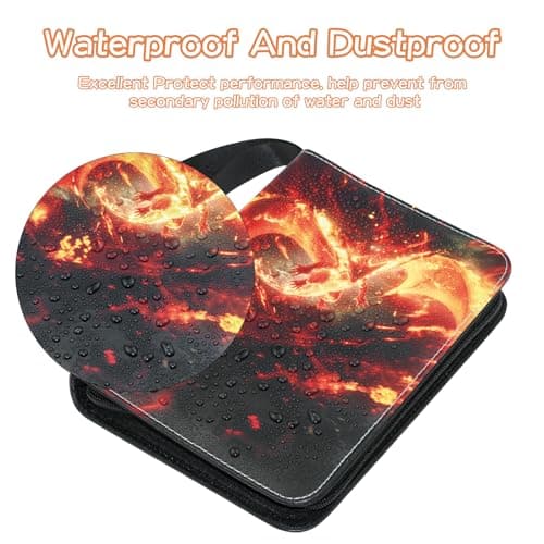 Trading Card Binder 4 Pocket, Fits 400 Cards with 50 Removable Sleeves, Portable TCG Album Folder for Standard Size Game Cards, Sports Card Holder Book for Collectors, Inferno Draco - Thumbnail 2