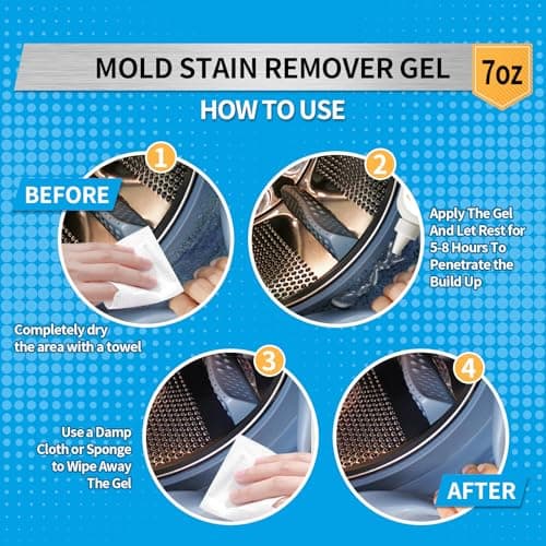 Washing Machine Cleaner, Multi Home Stain Cleaning Gel, Heavy Duty Stain Cleaner for Washing Machine, Refrigerator Strips, Bathroom Grout, Sink, Shower, Caulk, and Front Loader Seal (7 fl oz) - Thumbnail 4