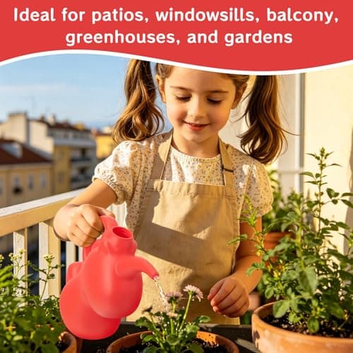 XXXFLOWER Unicorns Indoor Watering Can, 1 L Cute Animal Water Cans, Novelty Unicorns Shape Watering Pot for Office House Indoor Garden（Red） - Thumbnail 6