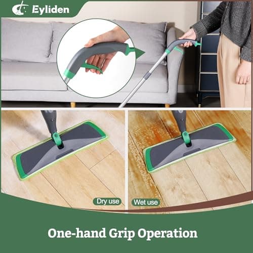 Eyliden Spray Mop with Cleaner Solution, 40ml Bio-Enzyme Floor Cleaner Concentrate - pH Neutral, 2 Microfiber Pads, Long-Lasting Freshness, Effective All-in-One Wet Mops Safe for All Floor Cleaing - Thumbnail 6