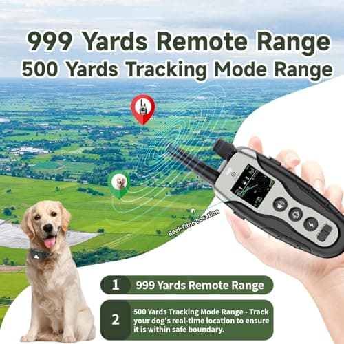 Zehoo GPS Wireless Dog Fence System and Remote Training 2-in-1,Radius 33-999 Yards,Beep,Vibration,Safe Shock,Night Lighting,IPX7 Waterproof,Electric -Collar Fence for Medium Large Dogs - Thumbnail 6