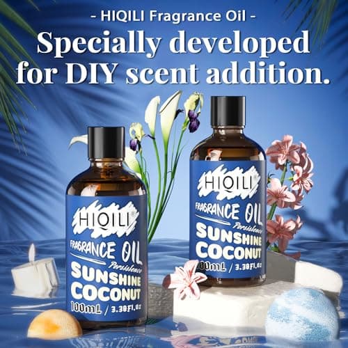 HIQILI Sunshine Coconut Fragrance Oil 100ml for Diffuser Car Freshies, Clean Fresh Scent for Candle Making Soap Laundry 3.38 Fl Oz - Thumbnail 6