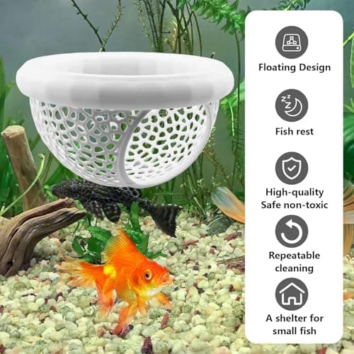 Ptazucv Aquarium Floating Betta Fish Skins, Suitable for Fighting Fish, Shrimp, and Small Fish Multi-Functional Hammock, Aquarium Hiding Feeding Decorative Accessories (White) - Thumbnail 6