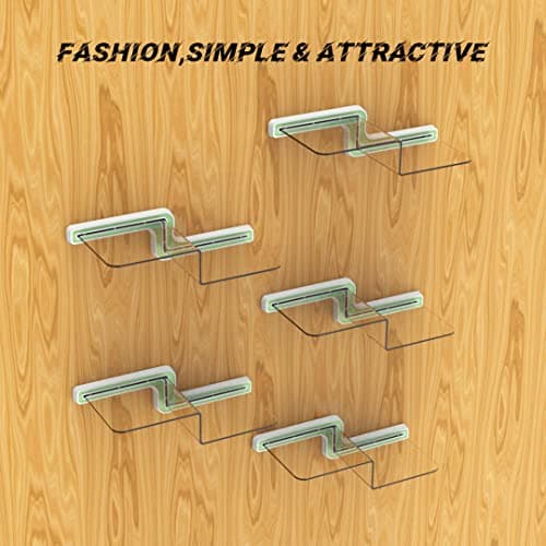 YODAR 5 Pack Clear Acrylic Organizers Shelves for Funko Pop Figures, Invisible Riser Display Shelf for Wall Storage Decor, Floating Display Ledge for Figures Stand Collection, Shining at night - Thumbnail 3
