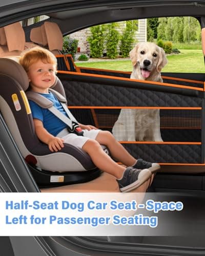 Instraella Dog Car Seat for Large Dogs, Half Back Seat Extender with Hard Bottom, Waterproof Non-Slip Pet Car Seat for Cars, SUVs and Trucks, Fits Medium Dogs - Thumbnail 2
