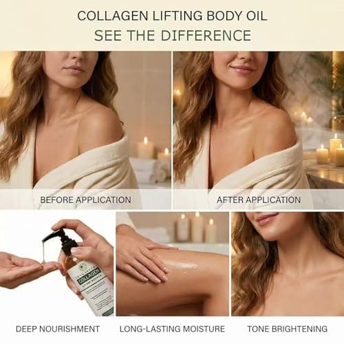 UNME SOULMA Collagen Oil, Collagen Lifting Body Oil, Firming Oil for Skin Tightening & After Shower Moisturizing, 3.38 Fl Oz - Thumbnail 6