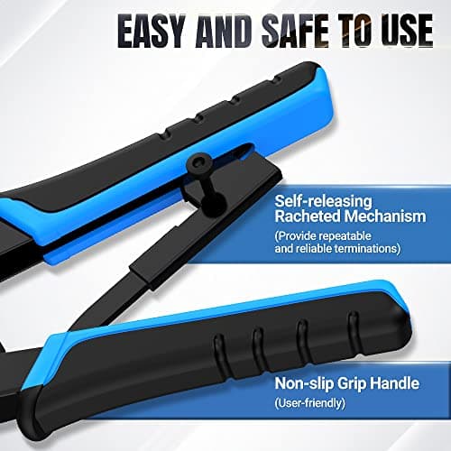 AMPCOM RJ45 Crimping Tool, 8P/6P-RJ11, RJ12 Crimper Cutter Stripper AM-568R - Thumbnail 6