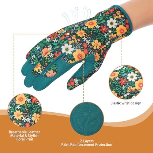 Tavaleu Gardening Gloves for Women, Thorn Proof Puncture Resistant Leather Garden Gloves, Breathable Working Gloves - Thumbnail 3