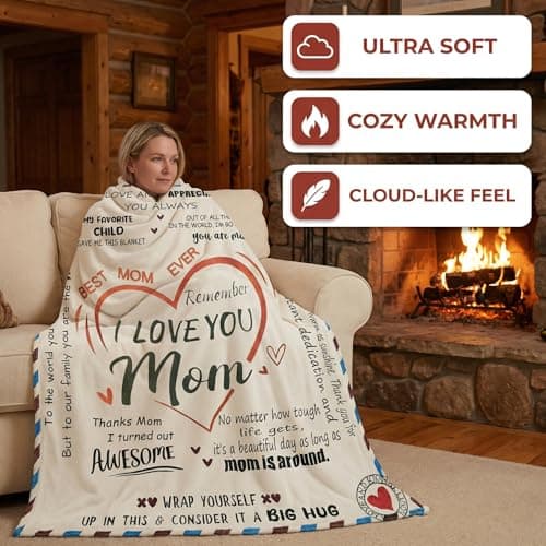 Mothers Day Blanket, Super Soft Throw Blanket,Mother's Day,Anniversary and Birthday Gifts for Mom from Daughter Son, Warm Personalized (60x80) - Thumbnail 4