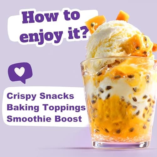 16 oz Freeze Dried Passion Fruit Chunks - 100% Natural, No Sugar No Additives | Crunchy Tropical Fruit Snacks for Smoothies, Baking, Yogurt, Tea & Desserts | Vegan, Gluten-Free - Thumbnail 6