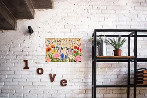 Carastora Vintage Garden Tin Sign – Inspirational Gardening Quote Wall Decor for Greenhouse, Yard, or Home, Rustic Metal Sign for Plant Lovers, 8x12 Inch - Thumbnail 3