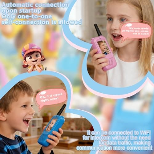 Kids Video Walkie Talkies Toy (Pink-Blue) - Thumbnail 5