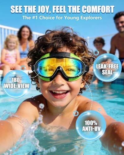 Aegend Swim Goggles for Kids Youth 3-14 – 2 Pack Wide Frame Anti-Fog Anti-UV Clear Vision Swimming Goggles for Beginners, Swimmers – Ideal for Pool, Beach, Swim Lessons, Summer Vacation - Thumbnail 2