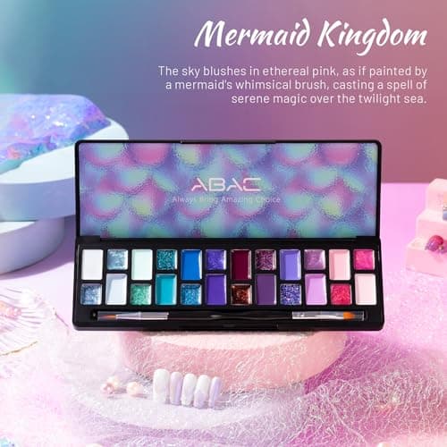 ABAC Solid Gel Nail Polish,Ombre Gel Nail Polish,Pat Paint Nail Gel-24 Colors Blue Pink Purple Shimmer Hema Free Gel Polish w/Pro Brush Soak Off LED Gift for Women - Thumbnail 5