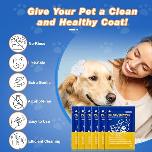 GIXSEGIE Pet Glove Wipes for Dogs and Cats, Deodorizing Cleaning Gloves, Hypoallergenic Coconut Oil Grooming Wipes, Individually Wrapped, for Pet Dry Cleaning, Daily Care and Travel, 18 Pcs - Thumbnail 3