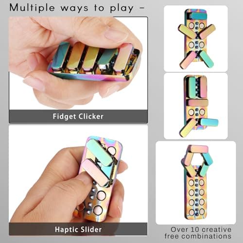 Fidget Toys for Adults, Metal Fidget Slider EDC Magnetic Haptic Fidget Clicker with 3 Noise Levels, Loud-Quieter-Quiet Adults Fidget Toy, Office Home Desk Magnetic Toys, Relief Stress and Anxiety - Thumbnail 6