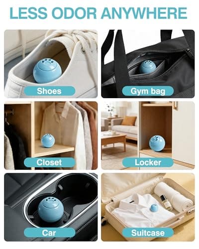 Jevvu Shoe Deodorizer Balls, 10 Pack Odor Eliminator for Shoes, Sneakers, Boots, Gym Bags and Lockers - Thumbnail 6