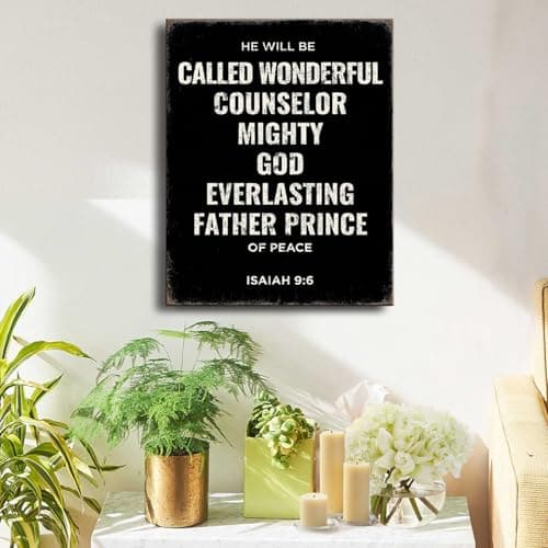 Isaiah 96 Bible Verse Scripture Canvas Wall Art Print - Gifts for catholic Women,for christians,Christian Inspirational Decor for Bedroom, Living Room, Office - Farmhouse Religious Wall Artwork Picture.A-432 - Thumbnail 2