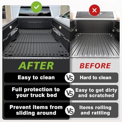 TripleAliners Truck Mat Compatible with 2024-2026 Toyota Tacoma 6FT Accessories, Truck Bed Mat Heavy Duty Custom Fit All Weather Protection TPE Pickup Liner - Thumbnail 6