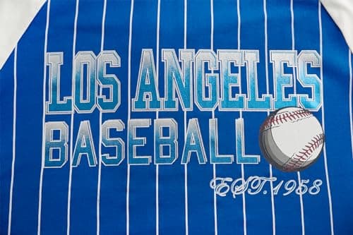 Simapak Mens Baseball Pinstripe Fans Athletic City Raglan T-Shirts - Royal Blue & White (Size:XL) - Thumbnail 5
