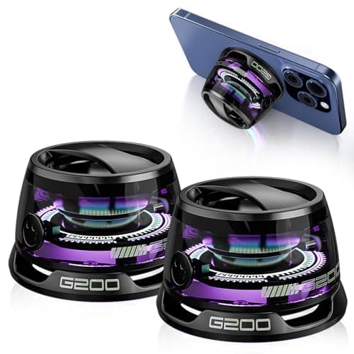 Xpoovv Magnetic Bluetooth Speaker with Multi-RGB Color Light and Phone Holder for Metal Surface Perfect Mini Speaker for Shower,Room,Bike,Car Outdoor Gifts for Teens (2 Pack Black) - Image 1