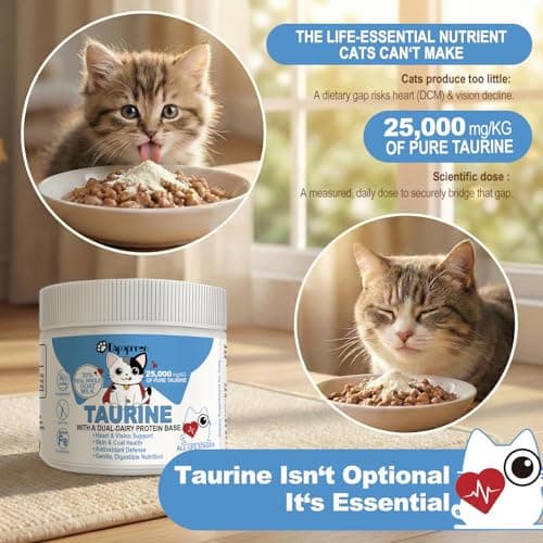 Dapoprren Taurine for Cats with 30% Whole Goat Milk, 0% Maltodextrin Iron-Free Cat Taurine Supplement for Cardiac & Vision Support, Hydrolyzed Protein Amino Acid Powder for Picky Felines - 200g - Thumbnail 3