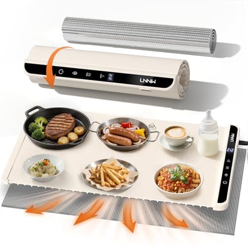 Food Warming Mat with Heat-Resistant Pad, 26X15 Inch, 6 Temperature & 6 Timer Settings, Child Lock Safety,Food Warmer Chafing Dishes for Buffet,Gatherings,Parties,Everyday Use - Image 1