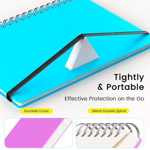 BEYONG Spiral Journal Notebook - 2 Pack Small Size, Lined Journals for Writing, Journaling, Note Pad, Diary, Work & School, Men & Women (Purple, 5x7) - Thumbnail 3