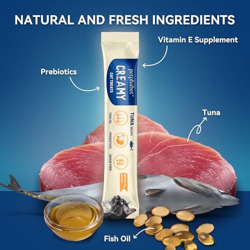 PETPHABET Lickable Cat Treats Squeeze, Creamy Puree Squeezable Wet Kitten Treats, Tuna Recipe 20 Tubes, Paste Snacks for Skin & Coat Health, Digestive Care, High Protein, Grain Free - Thumbnail 3
