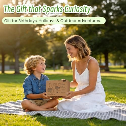 Bug Catcher for Kids, 10PCS Bug Catching Kit with Insect Cage, Butterfly Net, Magnifying Glass, Compass, Tweezers, ID Cards, Outdoor Explorer Science Kits Toys for Kids Boys and Girls Ages 3-12 - Thumbnail 2