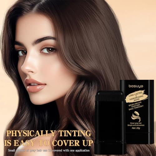 1 Pack Hair Color Stick Brownish Black for Gray Coverage Temporary Hair Dye Wand for Quick Root Touch Up Easy Washable & Non-Damaging Formula - Thumbnail 2